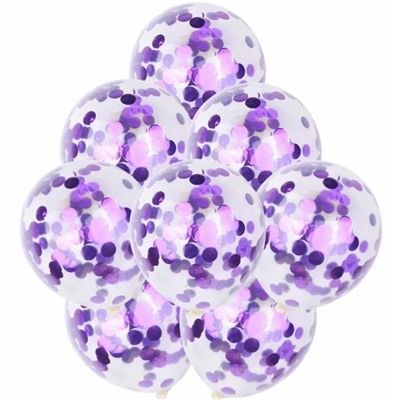 Воздушные шары "Конфетти" purple, 10 шт.