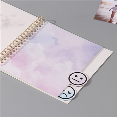 Фотоальбом на спирали 20 листов «Облака», объёмный элемент и 4 вкладки, 24×24 см