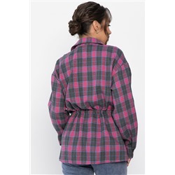 Рубашка хлопковая Джанет (розово-серая) Б14273-4М