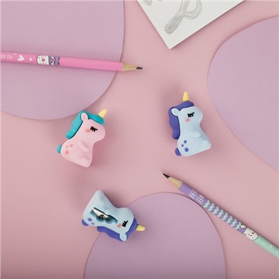 Точилка MESHU «Unicorn», 1 отверстие, МИКС