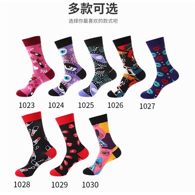 Tide, demi-season fashionable trend socks, mid-length, European style