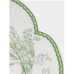 Тарелка обеденная WY Bloomware. d=27 см, фарфор, белая/зелёная