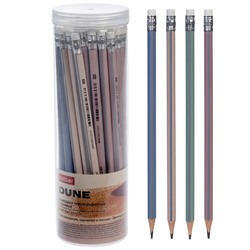 Карандаш ч/г HB Hatber Dune трехгран.корпус с ластиком BL_089584/48/Китай