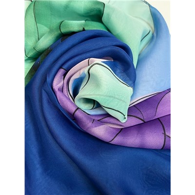 Шарф шифоновый с цветочным рисунком 3D Арт М52/7