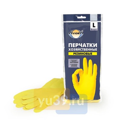 Перчатки Aviora хозяйственные резиновые, размер L, 1 пара.