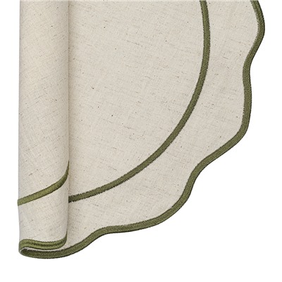 Салфетка под приборы Anemone из коллекции Trendy Ruffles, Ø38 см, оливковый
