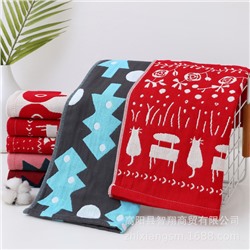 Zhiyang towel, four-layer cotton jacquard gauze, red cat hand wipe towel, soft absorbent kitchen towel factory price wholesale