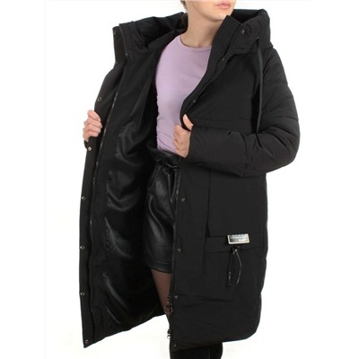 21-972 BLACK Пальто зимнее женское AIKESDFRS