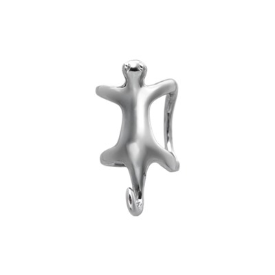 Серьга кафф «Котик», цвет серебро