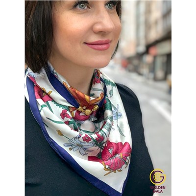 Платок на шею с украшением шелковый Арт 2530/16