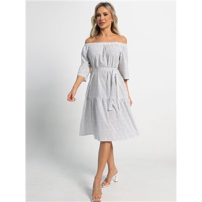 Платье с поясом Дафна (белое) П15522-8М