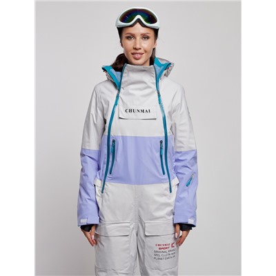 Горнолыжный комбинезон женский зимний фиолетового цвета 2320F