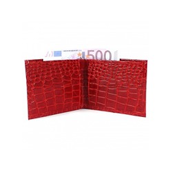 Портмоне женское Croco-ПР-900 натуральная кожа 1 отд,  10 карм,  красный крокодил (203)  202874