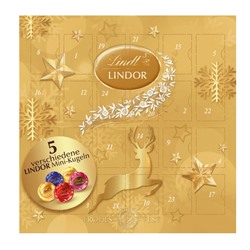 Lindt Lindor Mini Adventskalender 2025, Линдт Адвент-календарь, 24 сладких сюрприза, 109 грамм