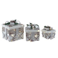 GAEM Набор из 3-х светящихся композиций "Подарки" (6хАА, н/п), L27 W27 H30 см