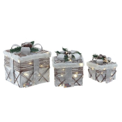 GAEM Набор из 3-х светящихся композиций "Подарки" (6хАА, н/п), L27 W27 H30 см