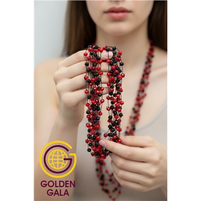 Комплект бижутерии "Хрустальная россыпь" , цвет черный с красным