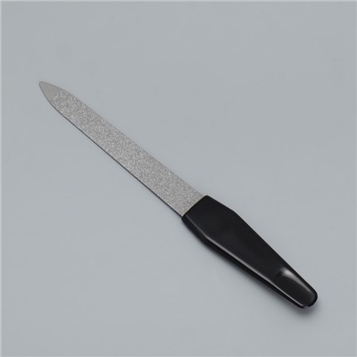 Пилка металлическая для ногтей, 12 см, чёрная, цвет серебристый