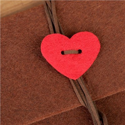 Фотоальбом на кольцах 30 листов «Сердечко», войлок, 19×17.5 см