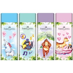 Ластик Faber-Castell "Happy Jungle", прямоугольный, картонный футляр, ассорти, 62*21,8*11,5мм