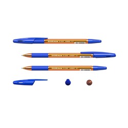 Ручка шариковая ErichKrause R-301 Amber Stick & Grip, узел 0.7 мм, чернила синие, резиновый держатель, длина линии письма 2000 метров