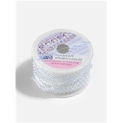 Бусы на нитях, с голографией, 3 мм, 9±1 м, белые