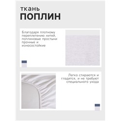 Простыня на резинке Этель 180*200*25 см, цв.молочный 100% хлопок, поплин, 125 г/м2