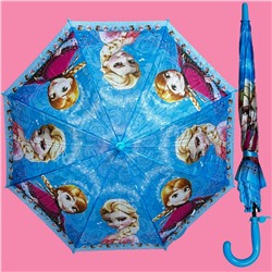 Зонт-трость для девочки с мультгероями полуавтомат Арт 1001/4