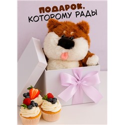 Мягкая плюшевая смешная игрушка собака с языком 25 см