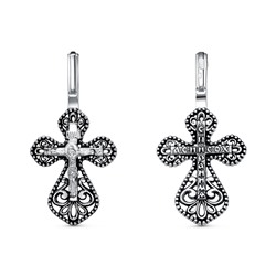 Крест из серебра литье частичное чернение