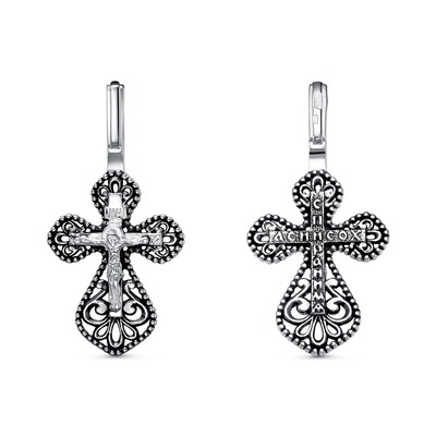 Крест из серебра литье частичное чернение