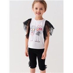 Комплект для девочки: футболка, леггинсы укороченные