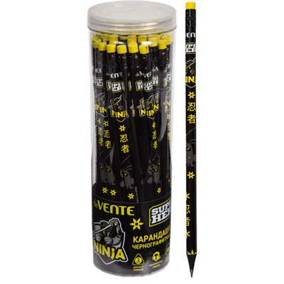 Карандаш ч/г HB "deVENTE. SuperHero. Ninja"  2мм трёхгран дерево с ластиком 5032329/50/Китай