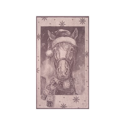 Полотенце махровое 6с103.412ж1 Лошадь новогодняя(т.с.мальв1) 50х90см