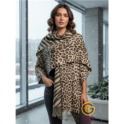 Палантин теплый кашемировый с двусторонним принтом Арт 2322/6