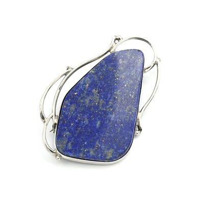 Брошь с лазуритом " Грация " 56*37мм.