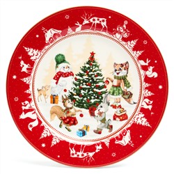 ТАРЕЛКА ЗАКУСОЧНАЯ LEFARD "ЕЛКА" 19 СМ КРАСНАЯ (КОР=18ШТ.)
