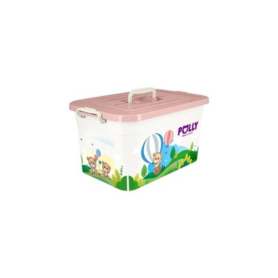 Контейнер для хранения игрушек с ручкой и защелками POLLY , 41,5*27*22, 15л