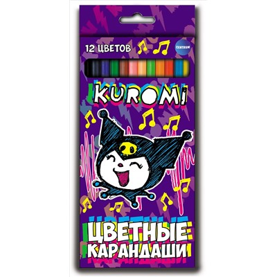 Карандаши 12цв пластиковые Kuromi 177мм шестигранные CENTRUM 71677/12/Китай