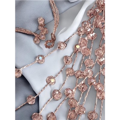 Комплект бижутерии "Хрустальная россыпь" , цвет пудровый