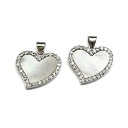 Подвеска Сердце 20*19мм, серебристая