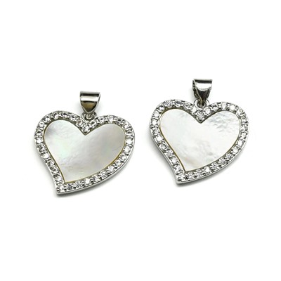 Подвеска Сердце 20*19мм, серебристая