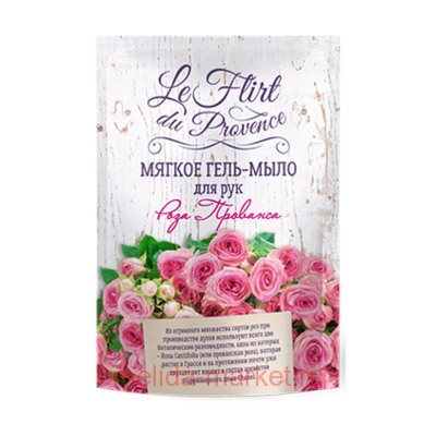 РК Le Flirt Du Provence Гель-мыло для рук Роза прованса дой-пак 500 мл