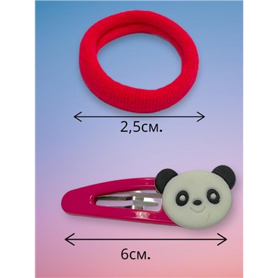 Детский набор аксессуаров для волос (2 резинки и 2 тик-так) НД4 тип 8