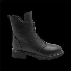 Ботинки из натуральной кожи на меху РА06-1 черные