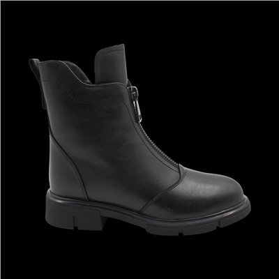 Ботинки из натуральной кожи на меху РА06-1 черные