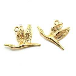 Подвеска Лебедь 21*13мм, золотистая