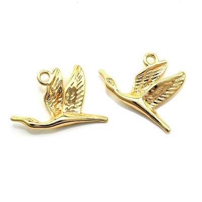 Подвеска Лебедь 21*13мм, золотистая