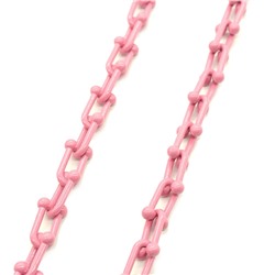 Цепочка для украшений, звено 15*9мм с эмалью цв.чайная роза, 50см