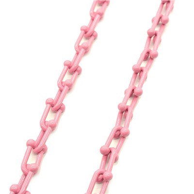 Цепочка для украшений, звено 15*9мм с эмалью цв.чайная роза, 50см